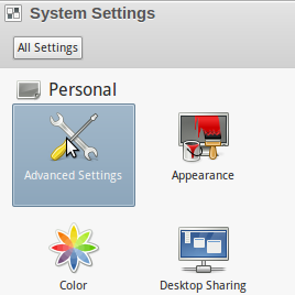 System Settings window